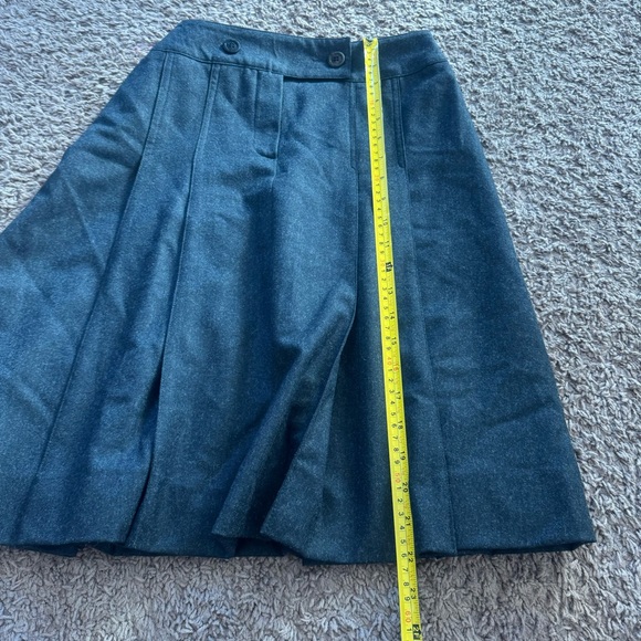 Georges Rech 100% Wool Flare Skirt Gray Pleated A Line Size 38 6 8 M - Picture 9 of 9